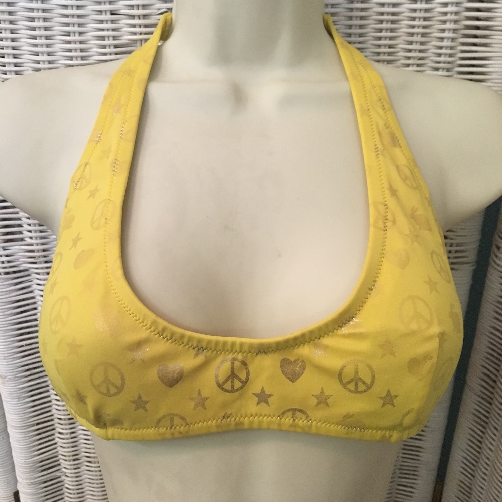Victoria's Secret Bikini Top Peace Symbol Sz M